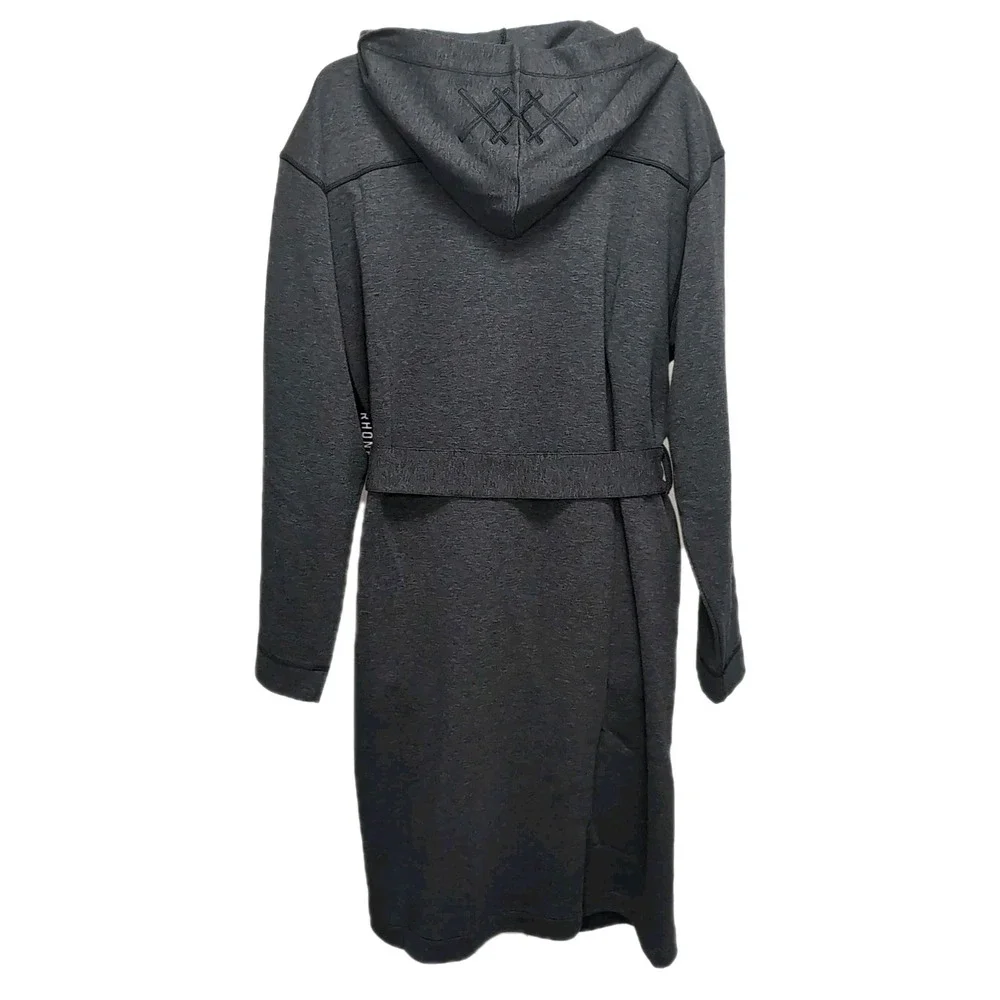 Rhone Hooded Belted Wrap Robe Mens Size S/M Black Heather Midweight NEW NWT $168 - Picture 3 of 10